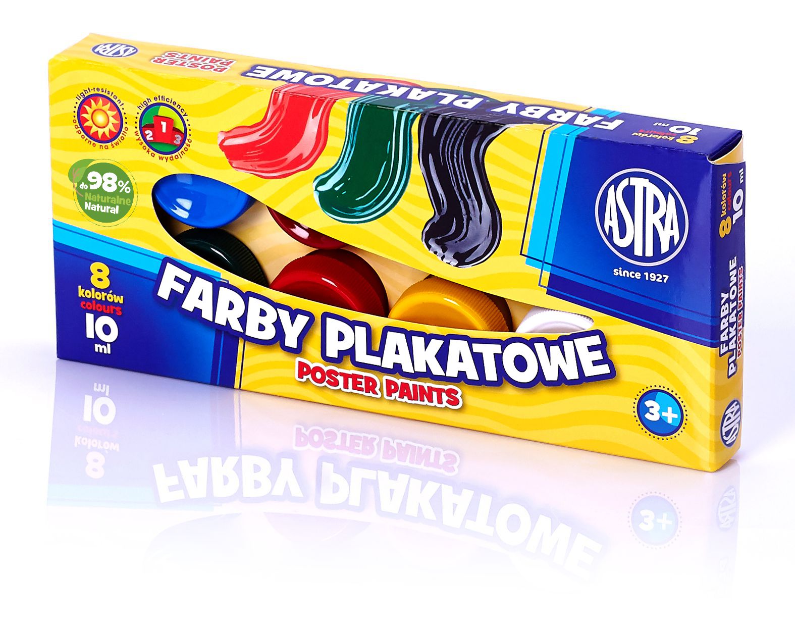Farby plakatowe Astra 8 kolorów 10 ml